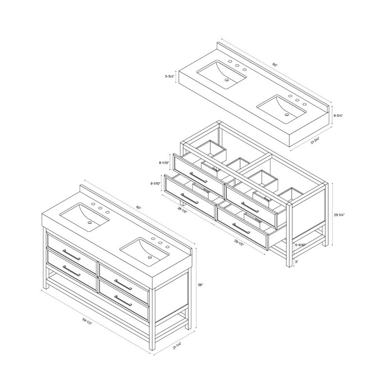 Rowan Vanity, 60" W