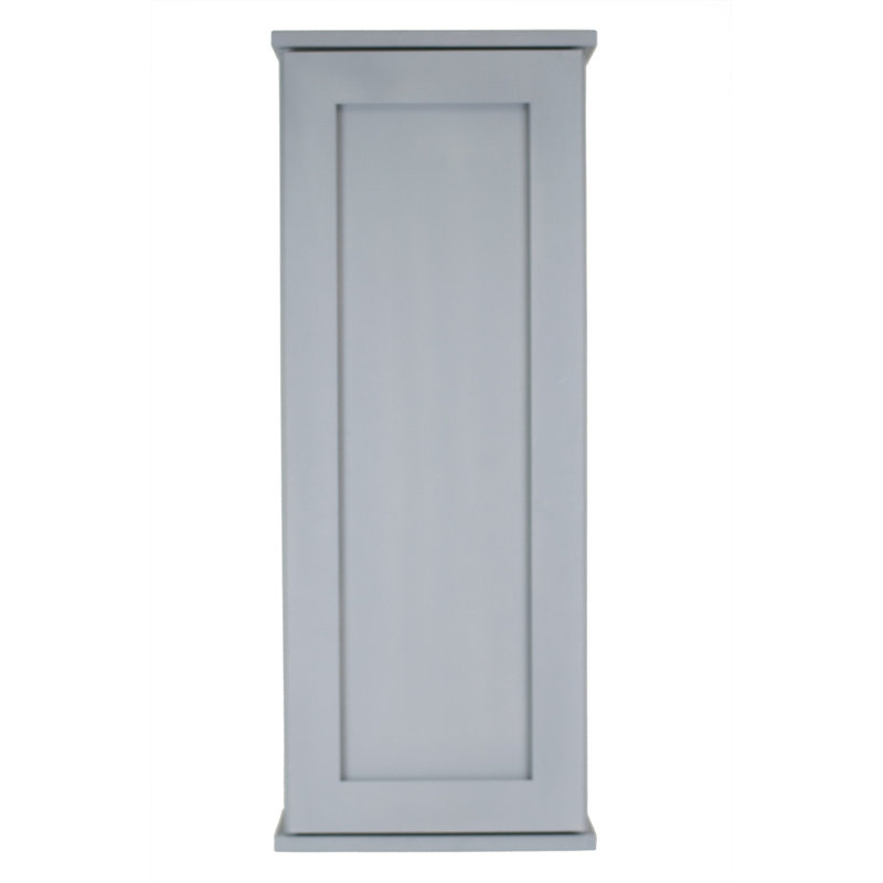 Solid Wood Wall Mounted Bathroom Cabinet, Gray, 15.5"W x 49.5" H x 3.25" D
