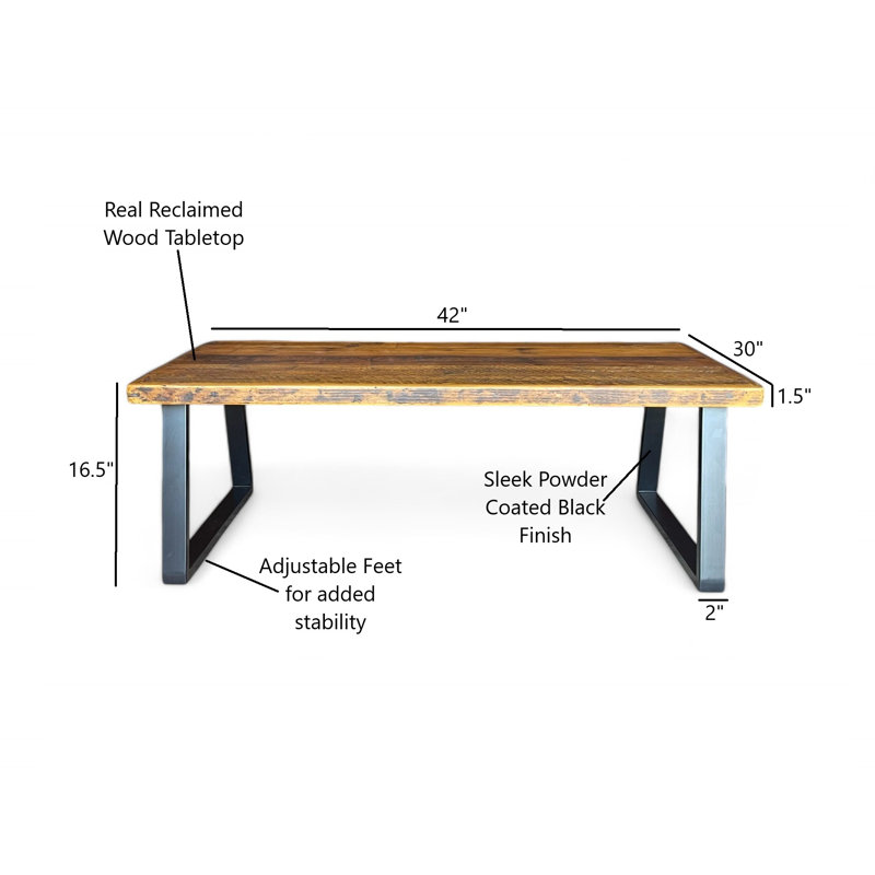 The Urban Craftsman Coffee Table, 16.5" H x 30" L x 48" W, Dark Brown