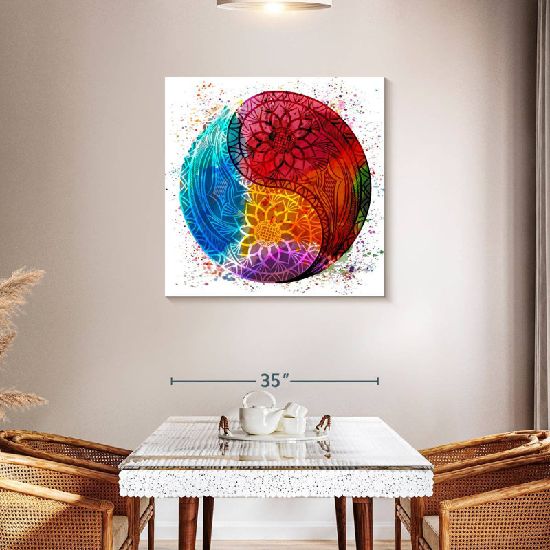 Kerrick Colorful Yin Yang Symbol, 36" H x 36" W