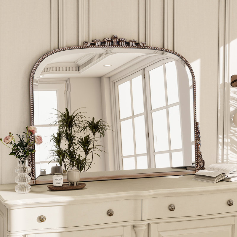 Miroir mural Baroque, Argent, 32 po x 43 po