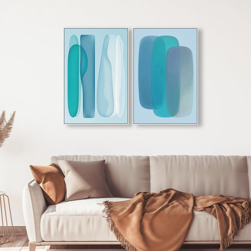 Glacier Gradients Set Set by Oliver Gal, 50"H x 34"W, White Floater Frame