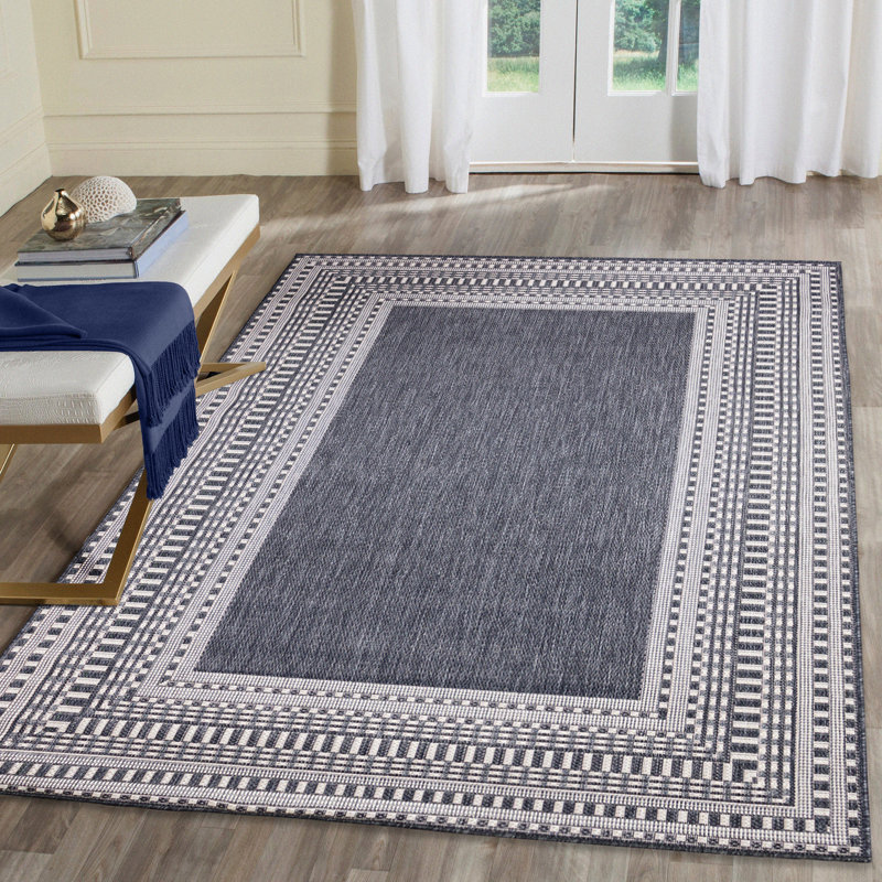 Tukgahgo Striped Indoor / Outdoor Rug, Rectangle 6'6" x 9'3"