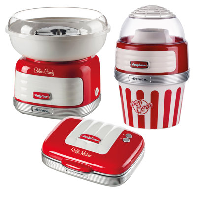 Ariete Party Time Candyfloss, Waffle And Popcorn Maker Pack