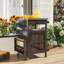 Chariot de barbecue extérieur roulant avec plateau en acier inoxydable, armoire de rangement, abattant, tiroir et support à épices-120348044