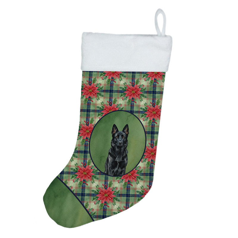Chaussette de Noël noire berger allemand