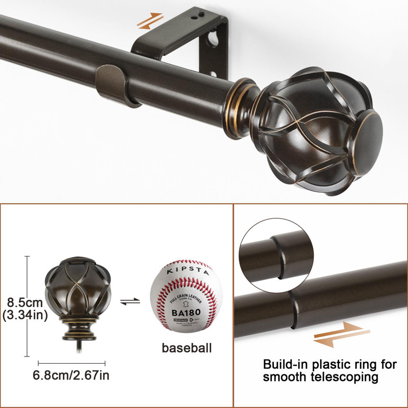 Ballou Adjustable 1'', Antique Bronze, 28" - 48"