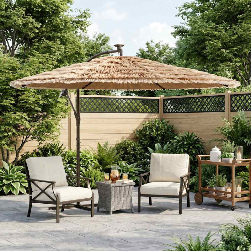 Parasol de jardin WALPLUS avec poteau en acier brun 269 x 269 x 235 cm