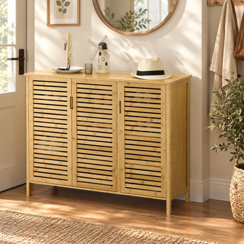 Rustic 3-Door Shoe Cabinet
