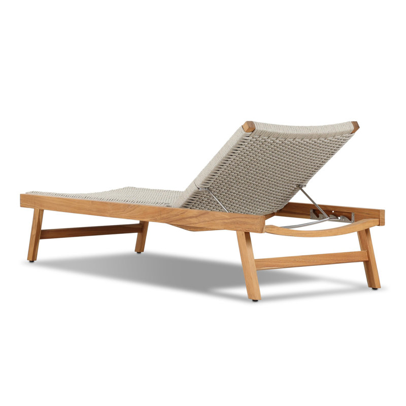 Delano Outdoor Teak Chaise Lounge, Natural Teak/Brown