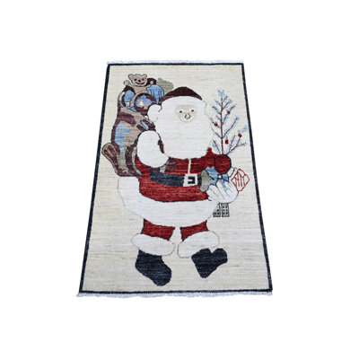 Tapis de Noël père Noël blanc en pierre 2 pi 5 po x 4 pi BE14A72BE374459BA26C13C1CBB37673