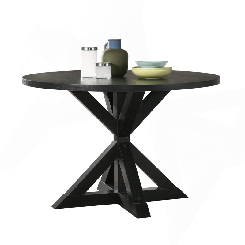 Table de salle à manger Cross-Buck, H 31,5 po x l 48 po x P 48 po, Black
