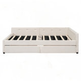 Upholstered Platform Bed with Drawers