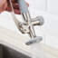 Robinet de cuisine moderne à poignée unique pour eau chaude et froide - Nickel brossé avec douchette extractible pour usage professionnel