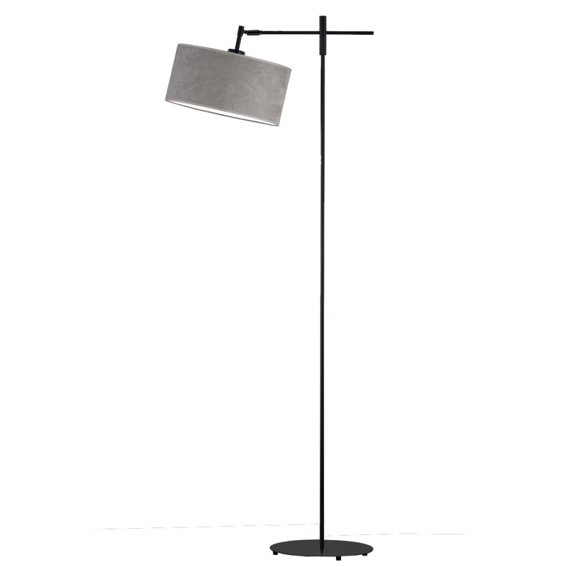Ayja 145cm Swing Arm Floor Lamp, Black, Gray/White