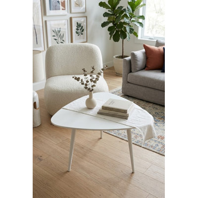     Pangea Home Hal 3 Legs End Table - Hal Accent Table – Modern Side Table for Living Room, Bedroom, or Lounge Spaces- White Side Table