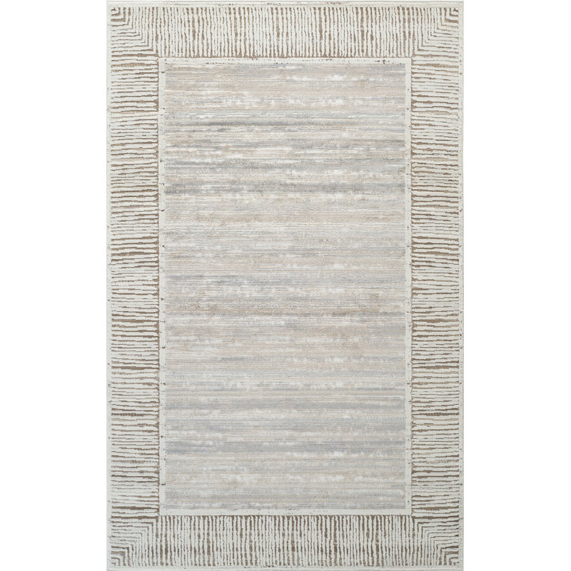 Isborne Power-Loomed High-Low Area Rug , Rectangle 6'6" x 9'6", Beige/Gray