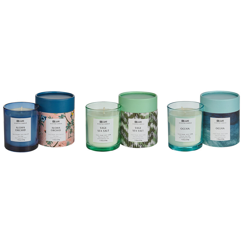 Scented Jar Candle, Blue/Green, Fresh