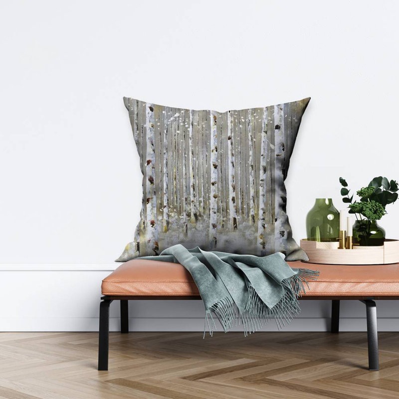 Birch Forest by Winter - Holidays Bedroom – Throw Pillow Cover Only, Double-Sided Print, Insert Not Included