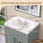 30'' W X 22'' D Solid Surface Vanity Top Drop-in Resin Stone Countertop Single Sink White Bathroom Top with Pre-drilled Faucet Hole & Center Drain