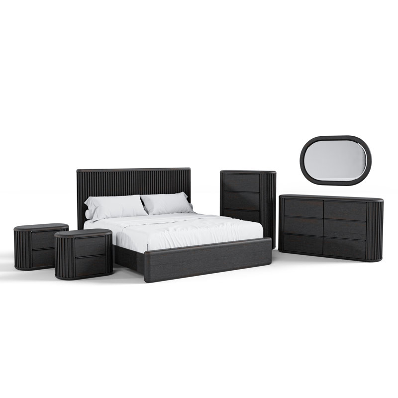 Anatolija 6-Piece Fluted Bedroom Set, King
