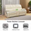 74.4" Breathable Leather Dual Power Recliner Loveseat With Storage Console, USB & LED