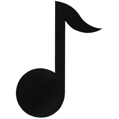 Meyerdirk Art Modern Musical Eighth Note Metal Wall Art - Hammered Black Industrial Decor