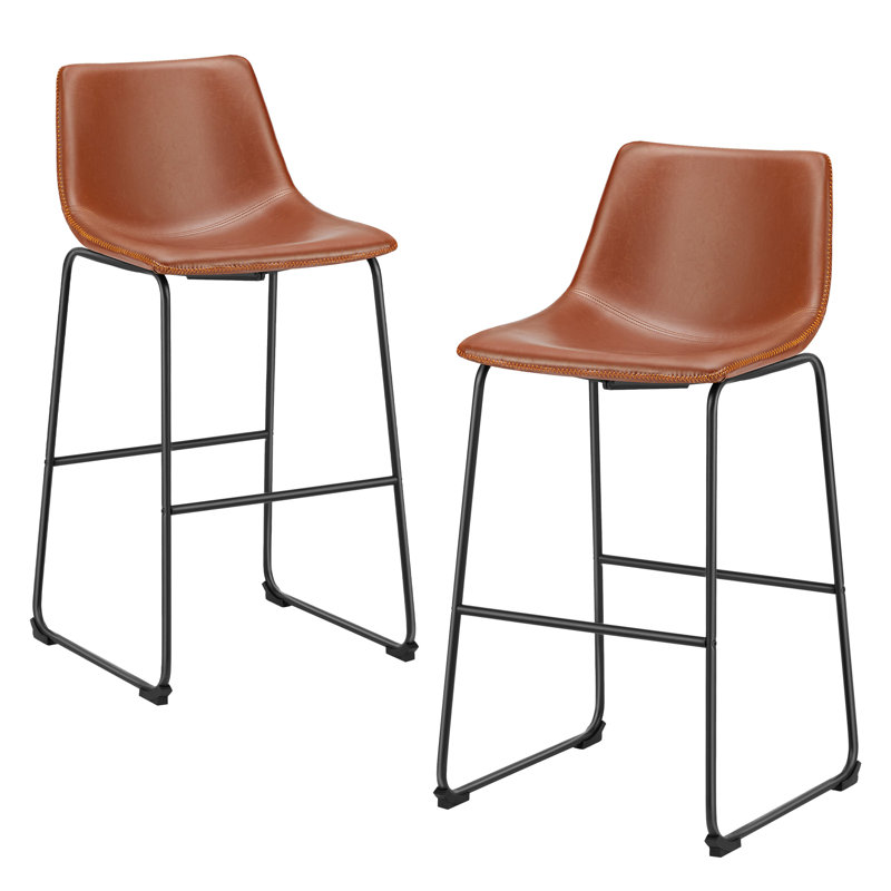 Tabouret de salle à manger rembourré Modern, Brun, 2 pièces, Bar Stool (29" Seat Height)