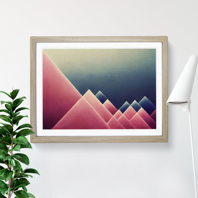 Abstract Minimalism Art - Framed Print, 34cm H x 46cm W x 2cm D, Oak