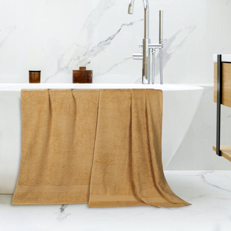 Franklin 100% Cotton Lightweight Quick-Drying Bath Sheet, Gold, 2 Pieces Towel Set