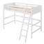 Lit mezzanine simple en bois massif blanc avec, gracieux et sans sommier, capacité de 250 lb en attrait solide, sommier, 6 épaisseurs de matelas-1673288709