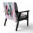 Magiera - Buttlerfly In Watercolor Painting - Velvet  Upholstered Floral Accent Arm Chair-892289847-886829516