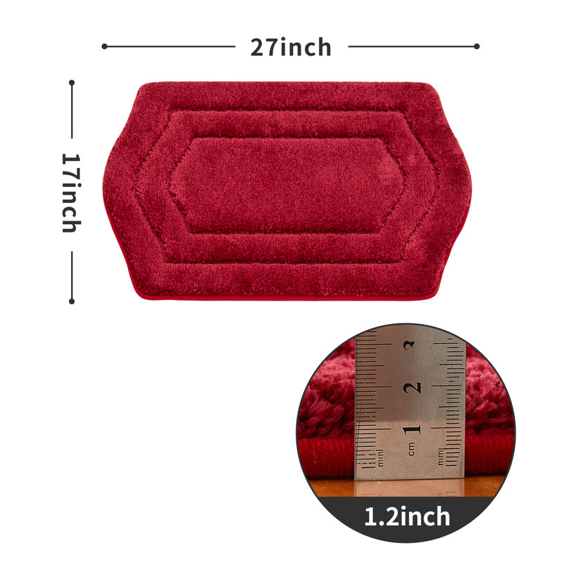 Non-Slip Bath Rug, Red, 43.2cm W x 68.6cm L