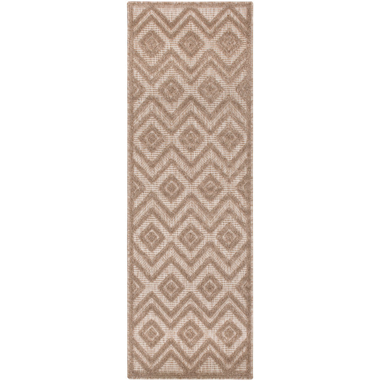 Foundry Select Versatile Diamond Natural Beige Indoor/Outdoor Area Rug