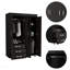 Armoire mobile, avec tiges de suspension, armoire à deux portes, trois tiroirs, deux tablettes noires