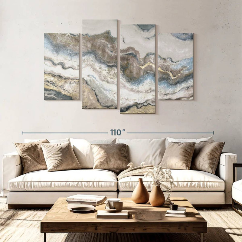 Avery Neutral Marble, 54" H x 84" W
