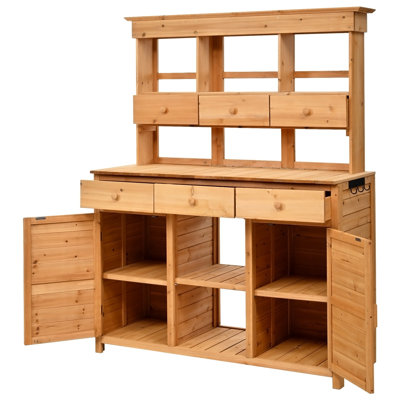 Haute table de jardin avec huche 65,7 po