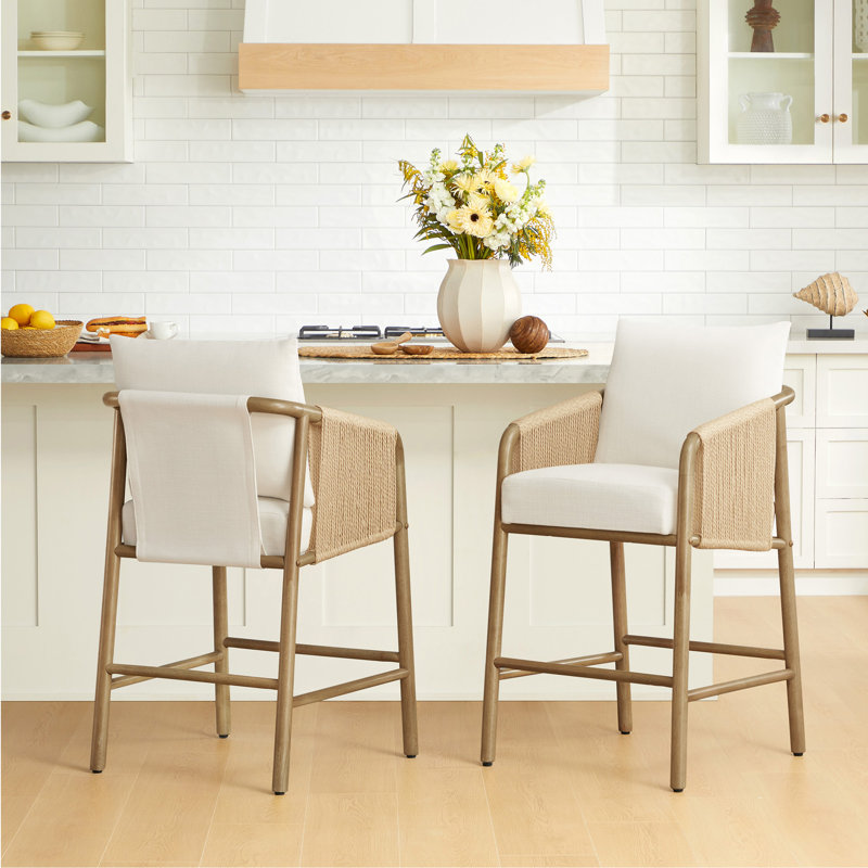 Tabouret de comptoir Modern, Crème, crème