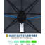 Parasol de patio 10 pi avec lumières solaires, grand parasol de table d'extérieur-762117152