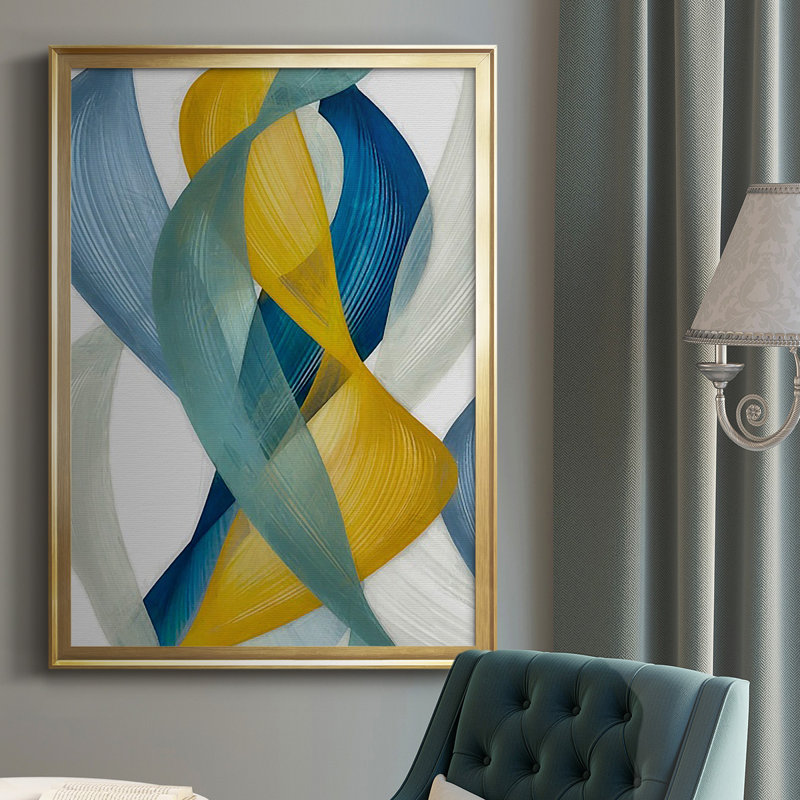 Avy " Horizontal Bands I ", Gold, 22.5" W x 30.5" H
