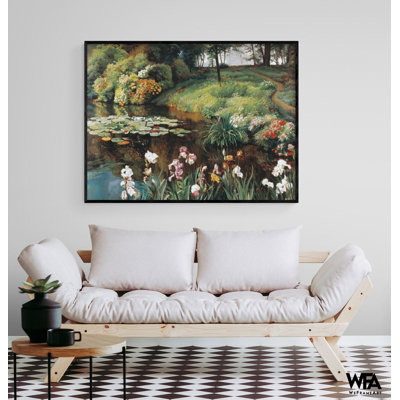 Sentier au bord du lac, reproduction de peinture de paysage, décor de chalet de lac délicat, impression d'idée de cadeau de grand-mère, décoration d'anniversaire de tante maison 3236