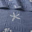 Ensemble de courtepointe brodée réversible en coton 4 pièces avec coussin décoratif bleu marine-130419135-130419133
