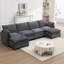 Canapé modulaire surdimensionné, grand canapé en forme de U en velours Canapé confortable à 4 places avec 2 repose-pieds, 2 coussins lombaires, canapé profond pour le salon-2107926370