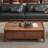 Medieval style solid wood coffee table