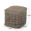 Pouf carré taupe et doré fait à la main, servant de coussin de sol ou de coussin, dimensions de 16 po, capacité de 200 lb, élément décoratif, rembourrage de perles fait à la main, idéal pour être utilisé taille de 16 po x 16 po x 16 po, limite de poids,