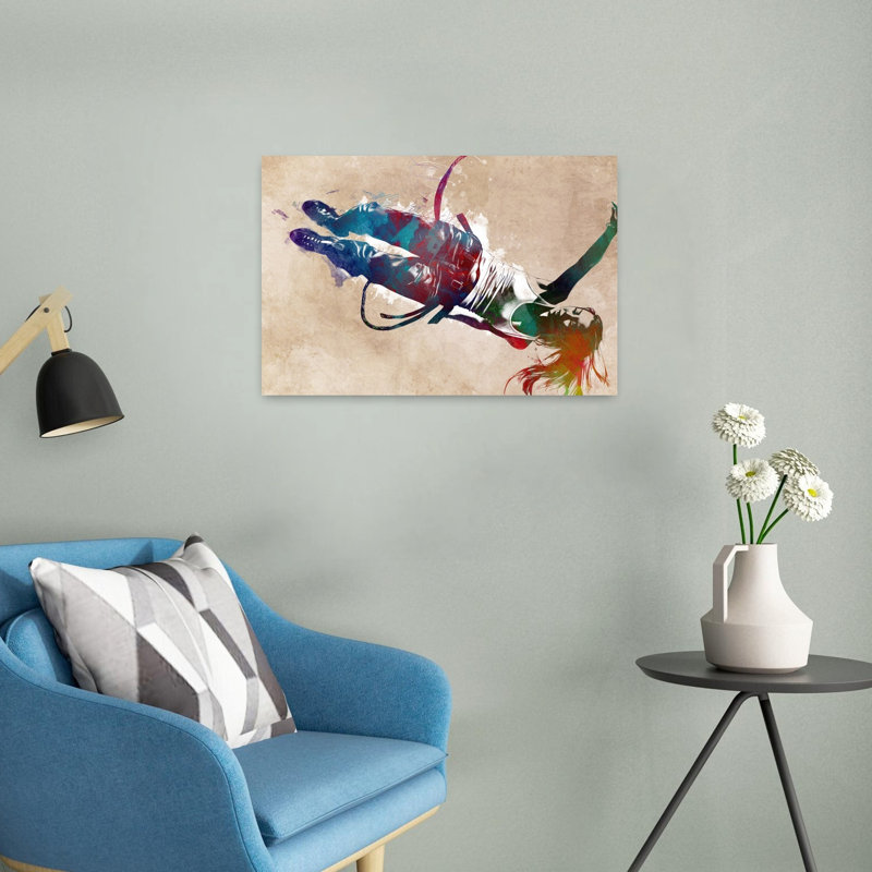 Art mural contemporain coloré, 16" H x 24" W