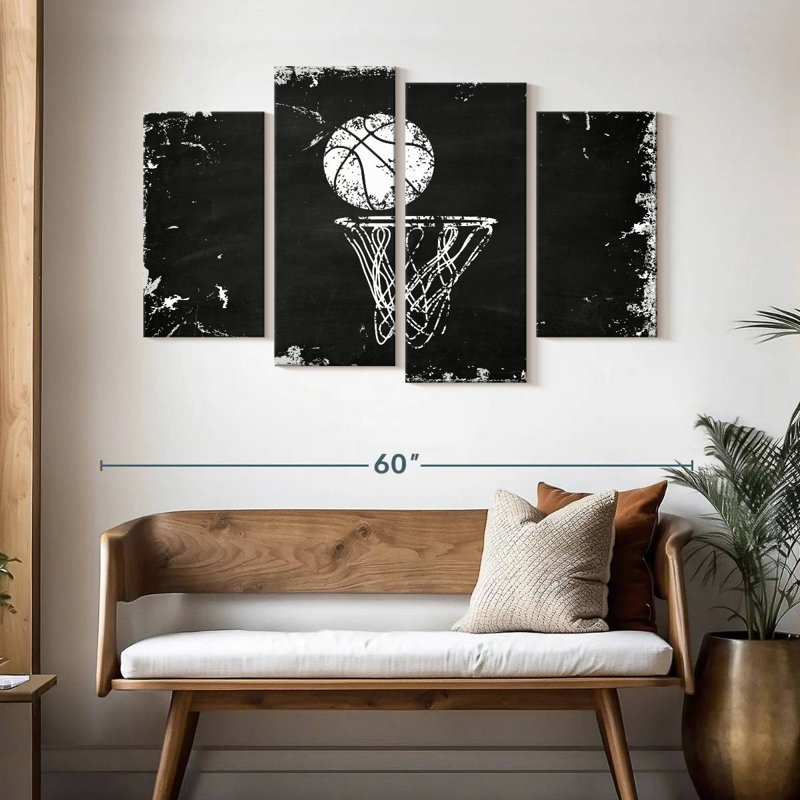 «Basketball Shot», reproduction sur toile, H 32 po x l 52 po x P 1,25 po