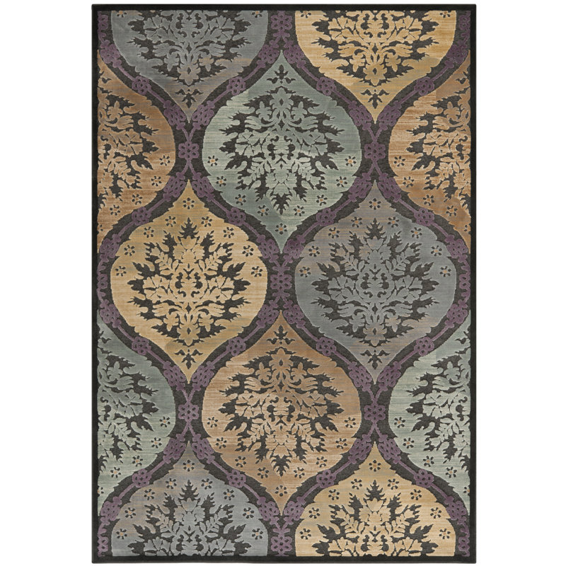 Payne Damask Viscose Area Rug, Rectangle 160 x 229 cm