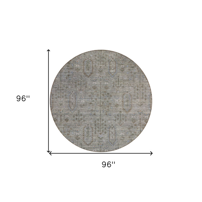 Tapis rond argenté 8 pi