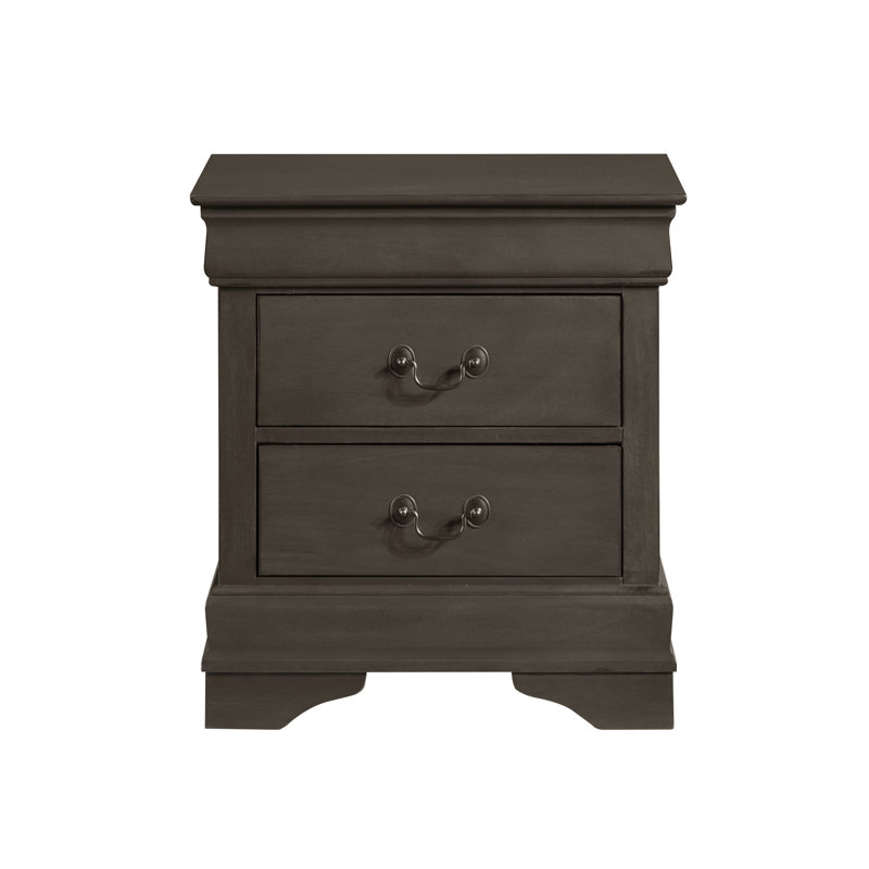 Table de chevet à conception traditionnelle 1pc, Gris